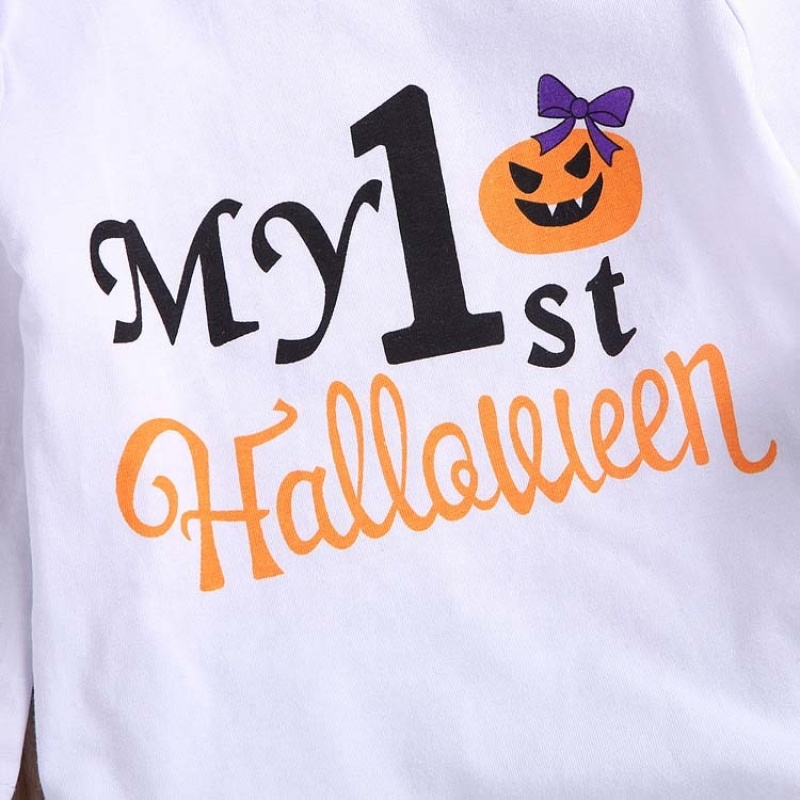 Promotion halloween high quality purple cartoon bat baby boutique clothing