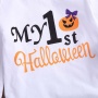 Promotion halloween high quality purple cartoon bat baby boutique clothing
