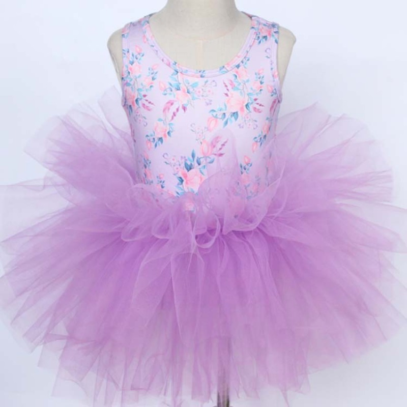 Wholesale Sleeveless Floral Vintage Dance Children's Performance Dress