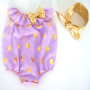 Wholesale newborn baby beach romper girls boutique clothing sets baby seaside bella clothes romper with headband