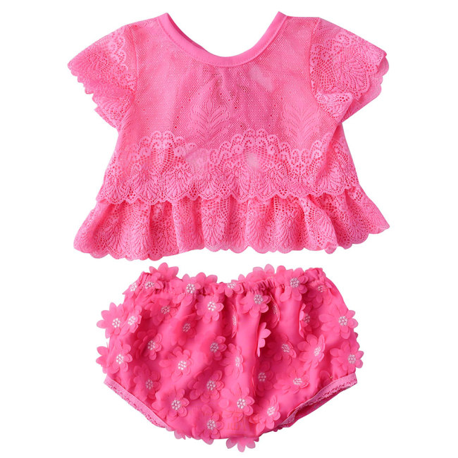 Factory Sale Girl Tank Top With Flower Diaper Cover Clothing Set