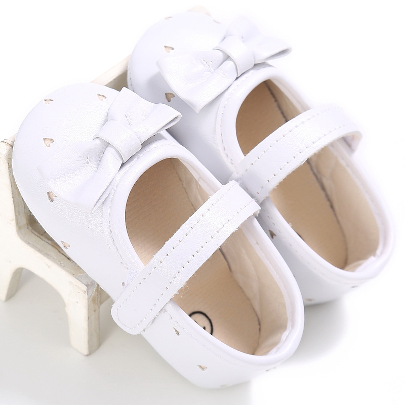 Hot Sale Boutique Cheap Flower Girls Pink Gold White Wedding Flat Shoes for Baby and Kids