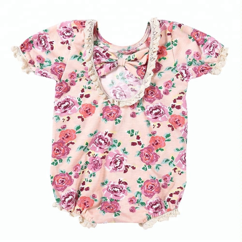 Wholesale newborn boutique clothing baby floral romper baby girl romper