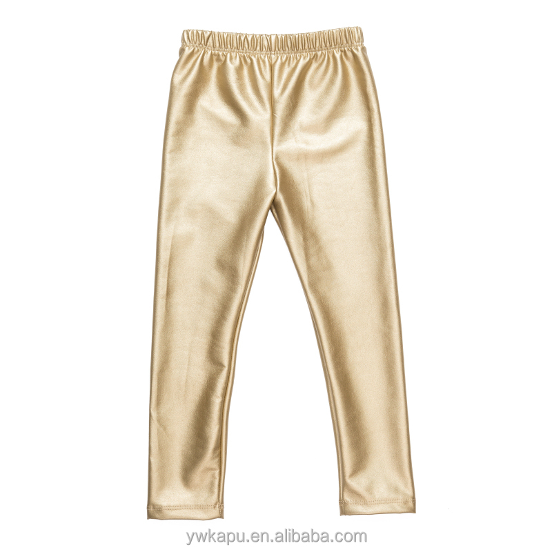 Popular fashion latest shiny leather pants wholesale baby girl leggings