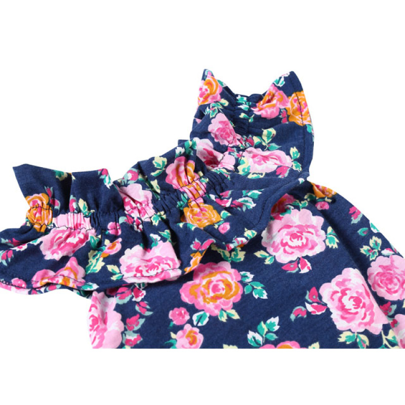 Wholesale Baby Romper Autumn And Winter Baby Clothing One-piece Cute Baby Girl Flower Ruffles Jumpsuit