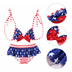 2019 Hot Sale Boutique 2 Pieces Sets  Baby 4th of July Swimming Suit 2 Pieces Sets For Girls