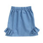 KAPU Mini school  Bow Short Dress Girl Pleated Elastic Waist Denim Skirts  With Pockets