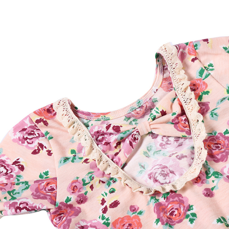Wholesale custom high quality cheap Floral Cotton Baby Romper & Outfit dress  for spring and summer