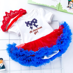 Infant toddler 1 to 2years 4th of July baby girl romper outfit
