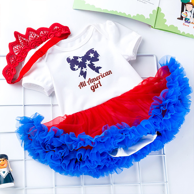 Infant toddler 1 to 2years 4th of July baby girl romper outfit