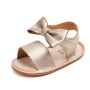 Hot sale black white leather baby shoes soft bow sandals
