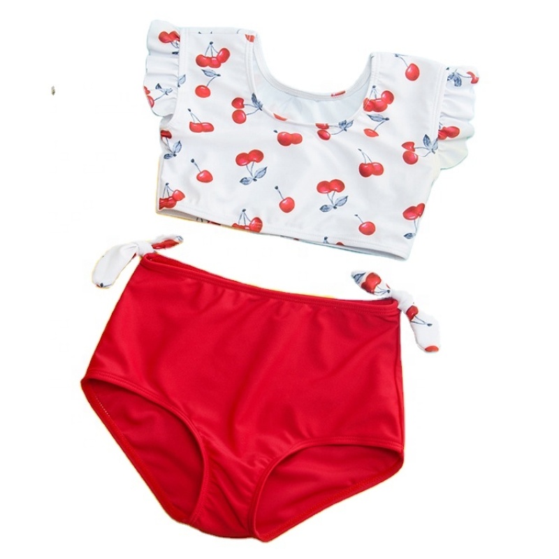 2021 trendy high waisted two piecered swimsuit fruit bikini