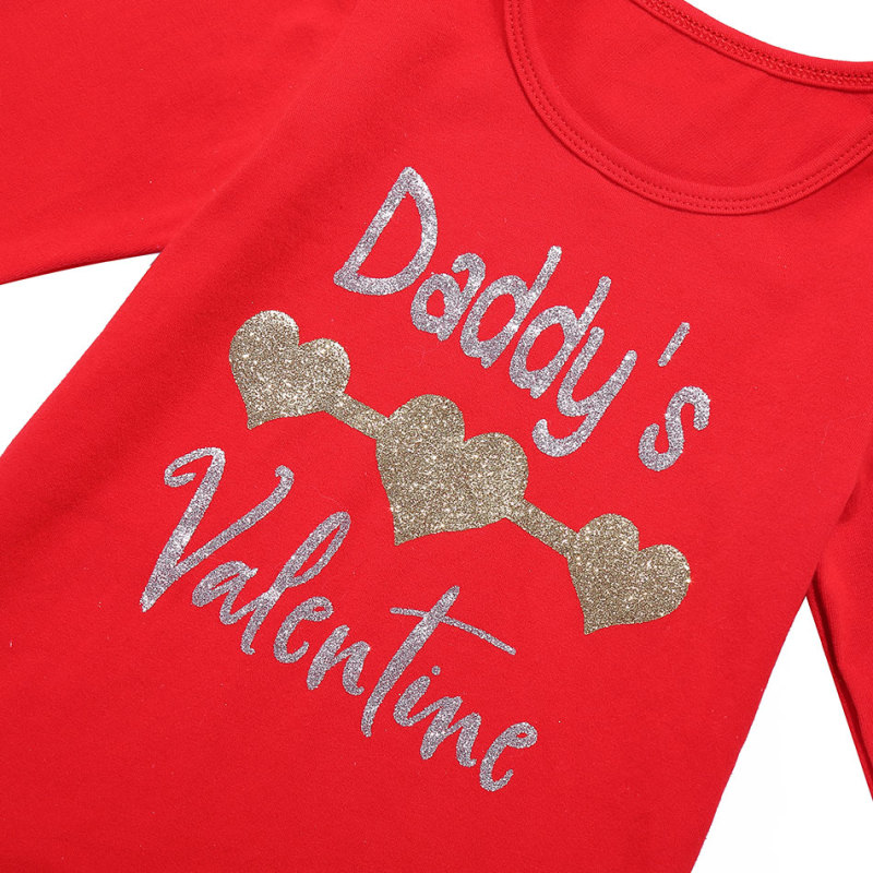 Charming Valentine's day Red Tutu Skirt Sets for Children Girls Spring Season  top and skirt set baby girl clothes set