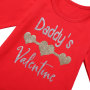 Charming Valentine's day Red Tutu Skirt Sets for Children Girls Spring Season  top and skirt set baby girl clothes set