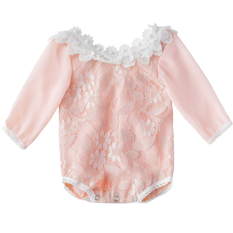 New arrival lace long sleeve baby romper for baby girl clothes