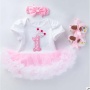Wholesale Baby Birthday Tutu Tulle Dress With Baby Shoes And Headband Set