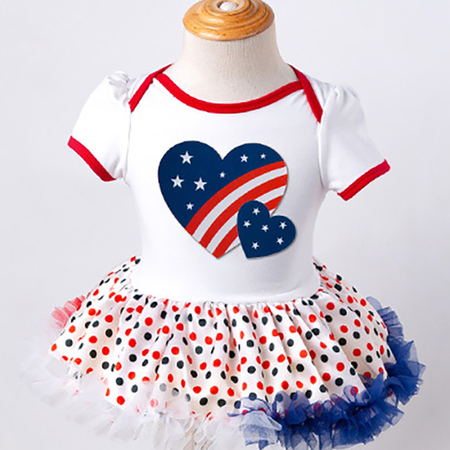 2021 hot sales 4th of July  baby kdis girl clothing set cotton
