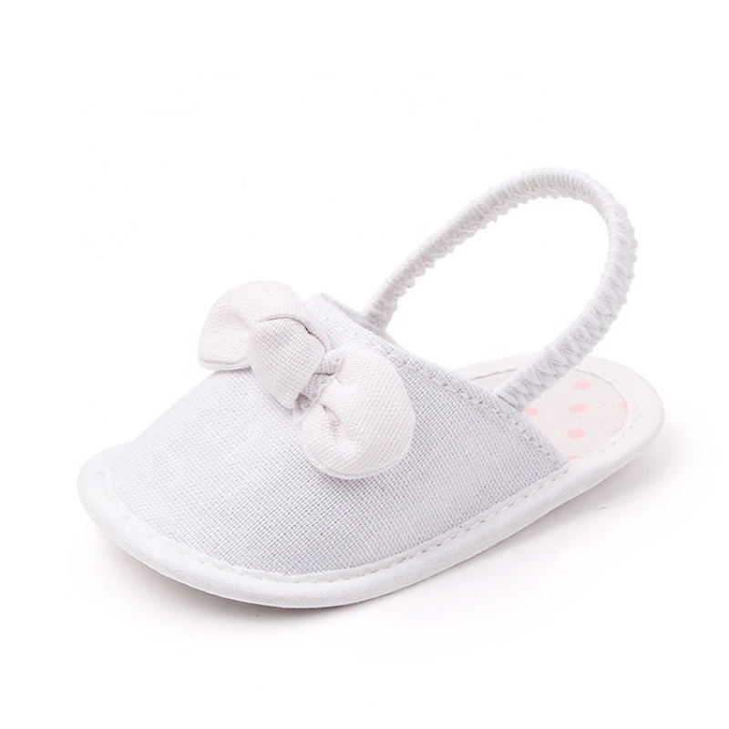 New design customized slide-on solid color bow sandals