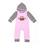 New Style Long Sleeve Cotton Strip Hooded Baby Jumpsuit