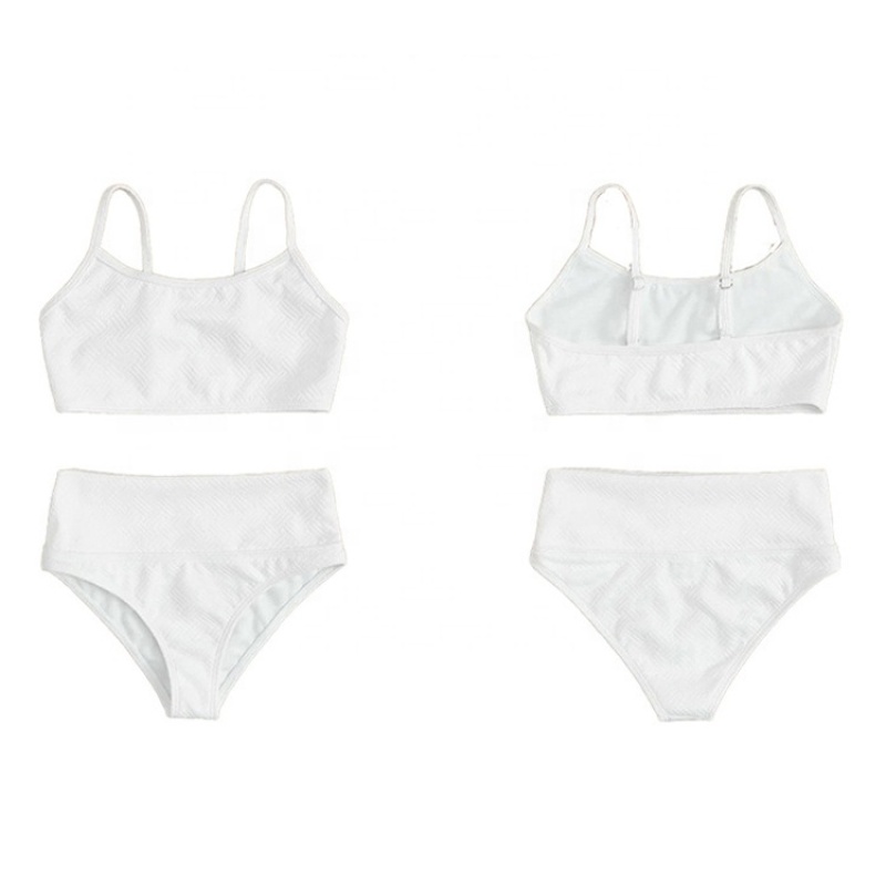 Summer cheap white string sport style 2 piece bikini set