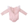Bulk wholesale long sleeve lace plain infant cotton baby girl clothes romper
