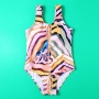 Hot selling yellow one piece custom ruffle swimsuit dress cartoon swimwear