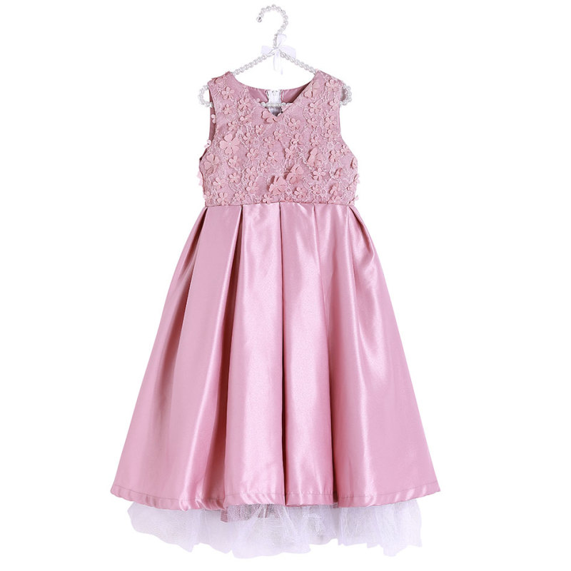 Children Birthday Party Boutique Baby Girl Lace Flower Dresses