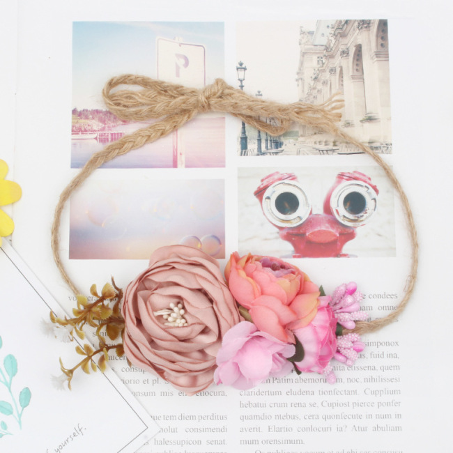 Wholesale  Children  Accessories Artificial Flower Twine Accessories For Baby Girls