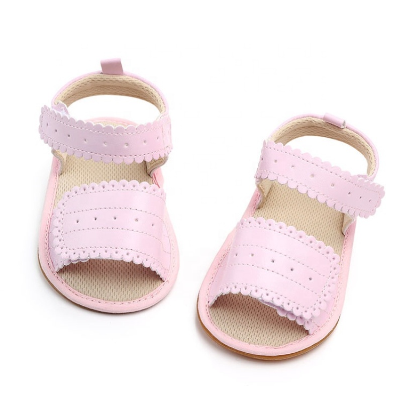 Greatsale pink white new born baby shoes double strap sandals