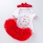Wholesale Lap Shoulder Baby Onesies With Tutu Skirts And Headband For Girl Birthday Party