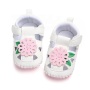 Fashionable baby girl high quality white leather shoes flower sandals