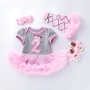 Wholesale Cotton Short Sleeve Bodysuit With Tutu Skirts Outfit Set