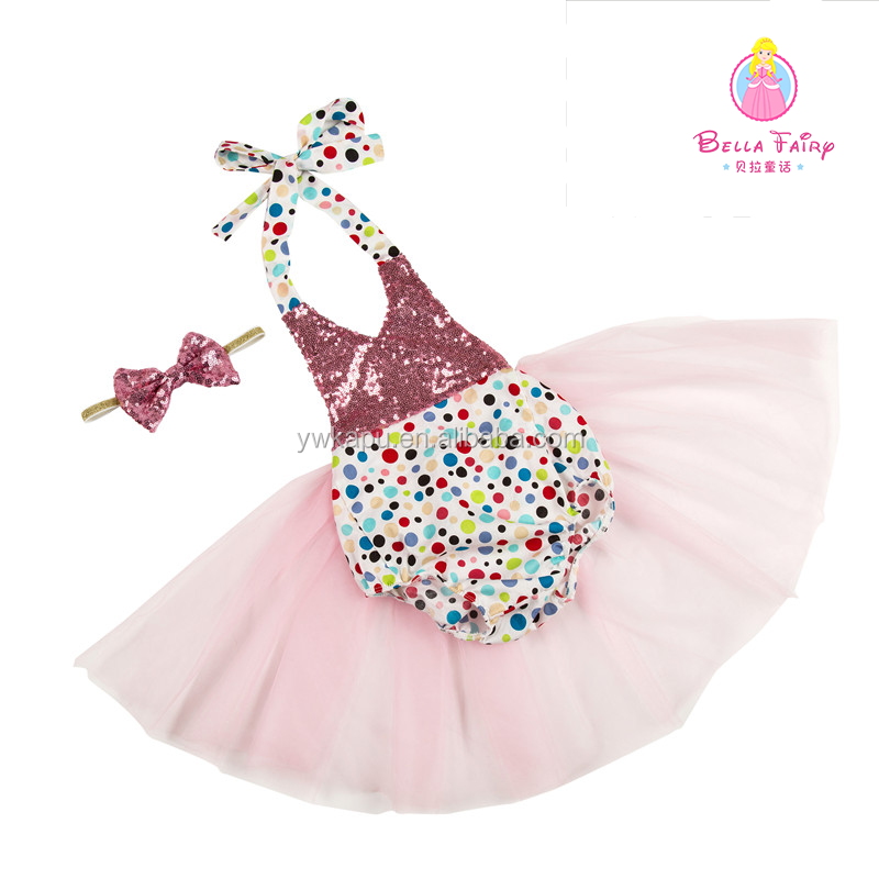 2018 trending products hot selling baby products sequin romper tutu set boutique cute baby party clothes