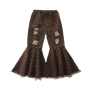 Latest Boutique Girls Flare Pants Plus Size Bell Bottom Kids Tie Dye Jeans