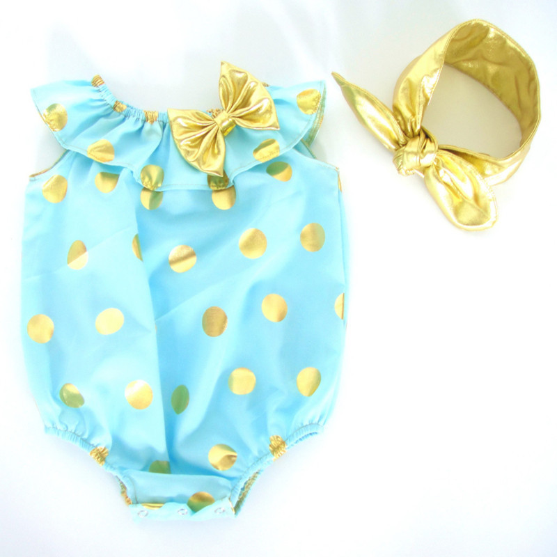 Wholesale newborn baby beach romper girls boutique clothing sets baby seaside bella clothes romper with headband