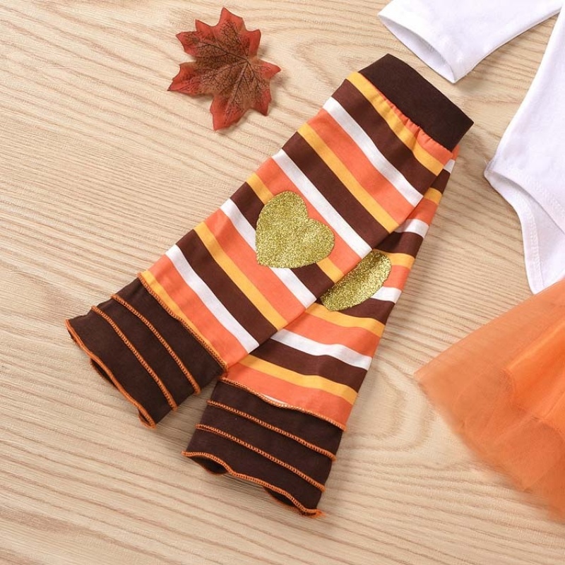 Wholesale thanksgiving day tutu skirt cotton baby romper clothing set