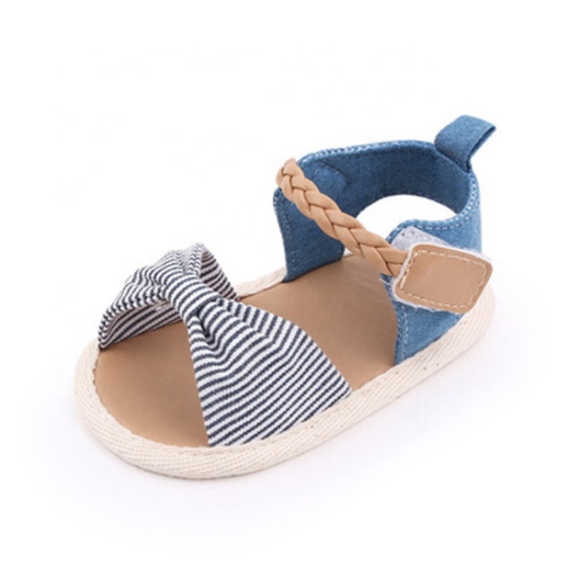 Factory direct sale customized double strap slide-on baby shoes bow sandals