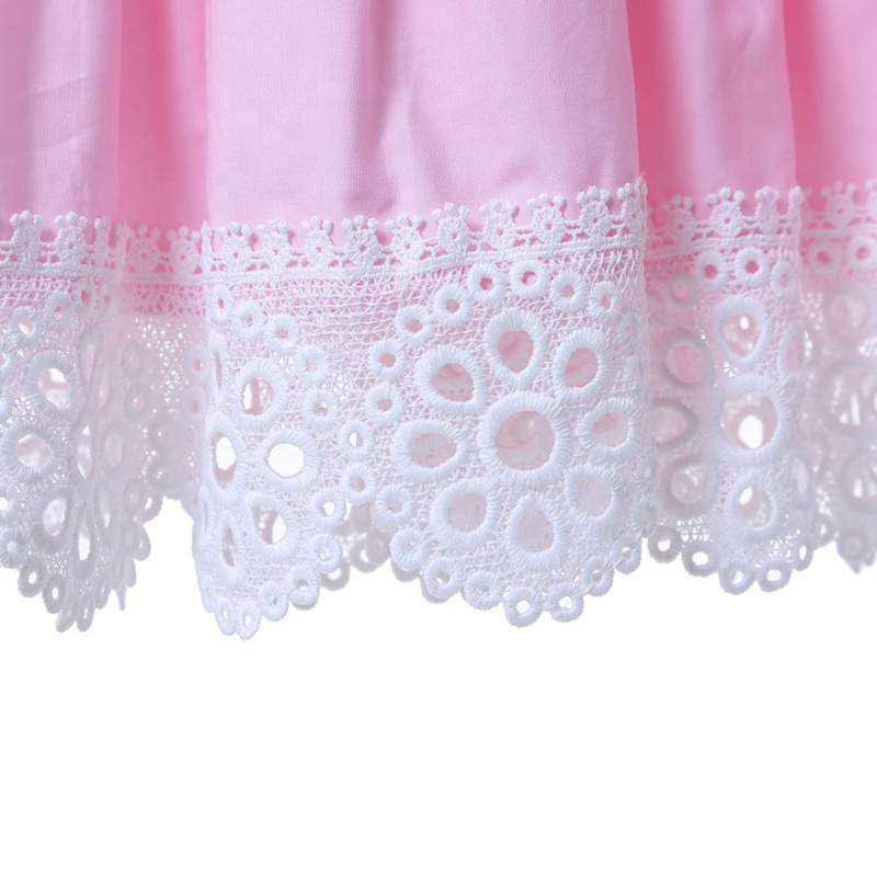 Wholesale Children Girl Sleeveless Long Dresses With Lace Edge 