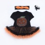 2021 cute cartoon pumpkin puff short sleeve tutu pettiskirt luxury baby dresses
