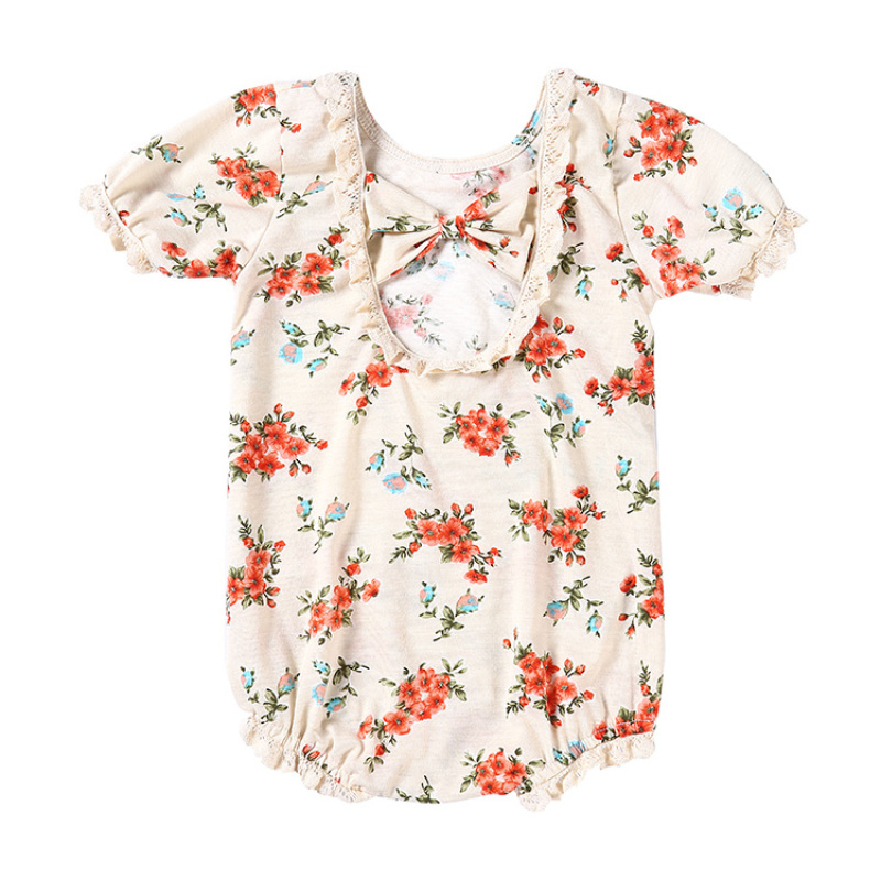 Wholesale custom high quality cheap Floral Cotton Baby Romper & Outfit dress  for spring and summer