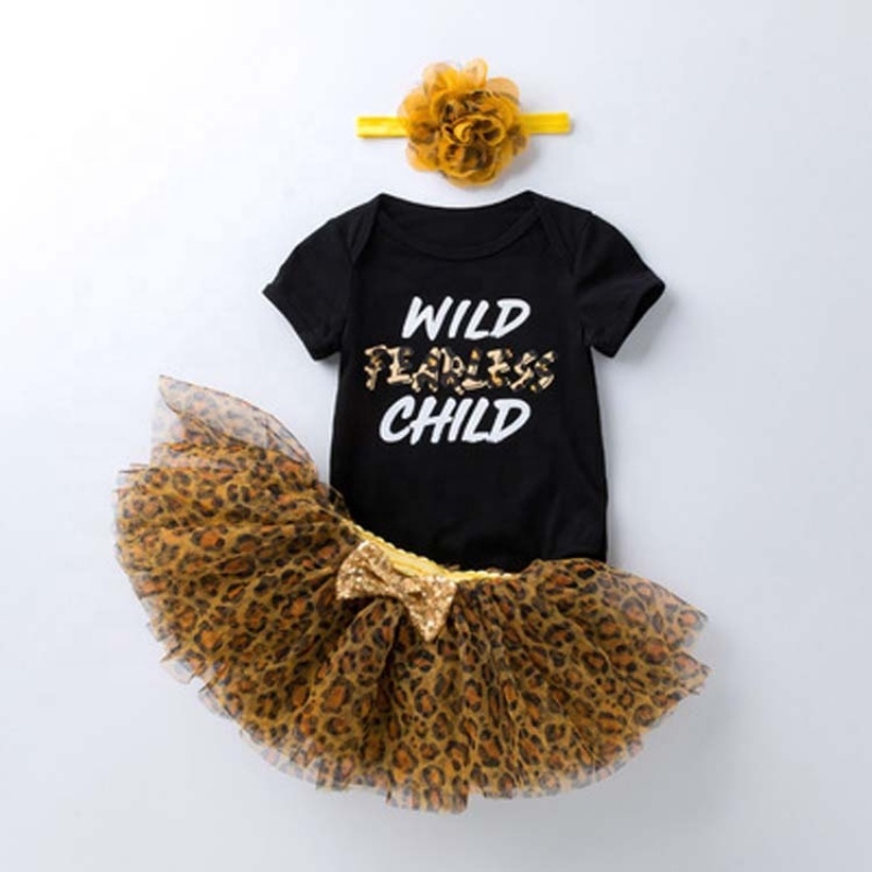 Wholesale Baby Girl Cute Romper With Tutu Skirts And Headband For Birthday Party