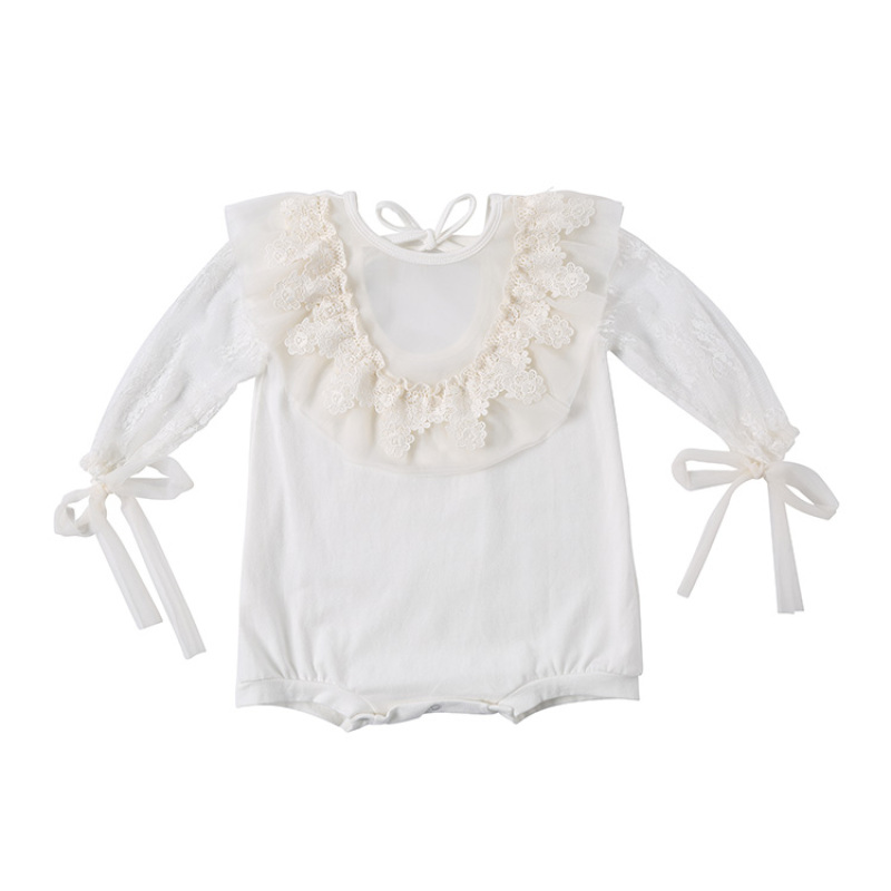 Custom Pretty Baptismal Smocked Lace Dresses Flower Girls Bows Clothing for Toddler Girls