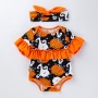 2021 korean fashion baby girls boutique clothing sets ruffle customize halloween romper