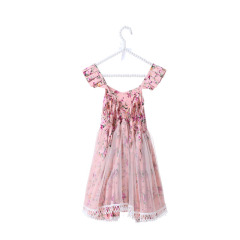 Wholesale Top Quality Baby Flower Boutique Girls Short Sleeve Lace Dress 