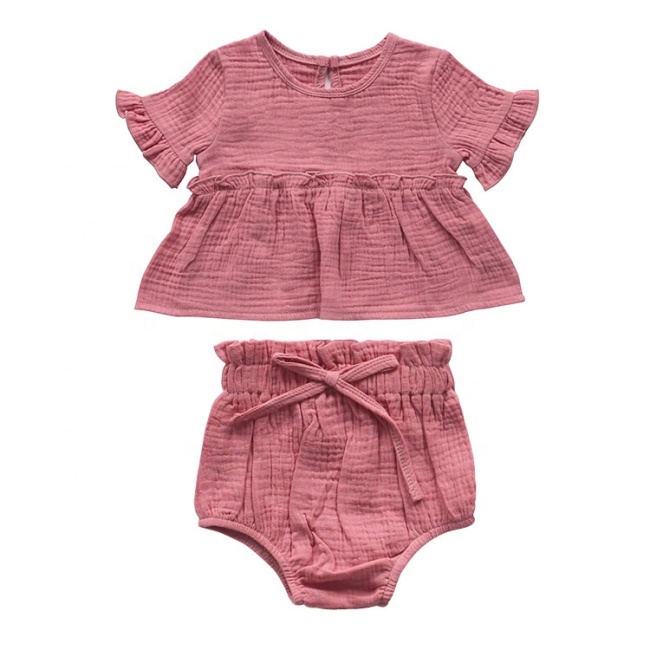 Baby Girl Soft Cotton Top With Bloomer Clothing Set 