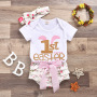 High Quality Stylish Baby Girls Short Long Sleeve Muslin Denim Jean Navy Overalls Rompers Bodysuit For Easter