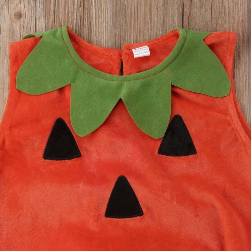 2021 sleeveless cute baby cartoon custom halloween pumpkins costume