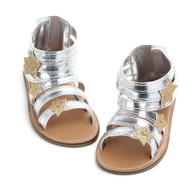 Wholesale bling sequins  infant girl shoes ankle-wrap sandals