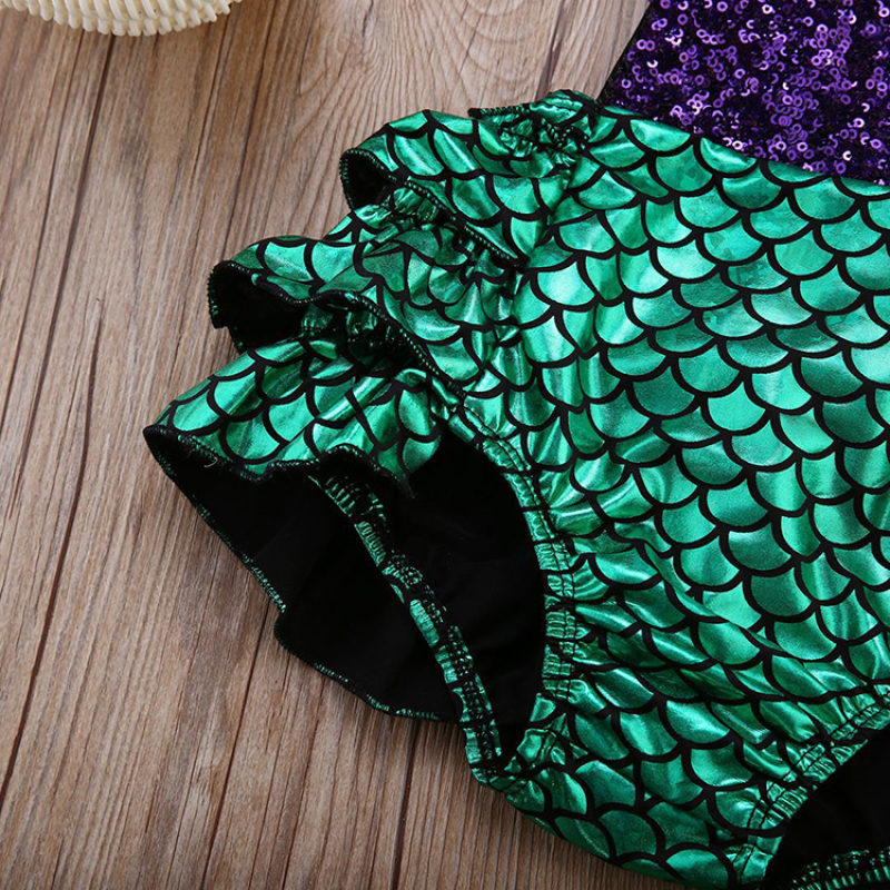 Wholesale European Designer Fashionable Clothes Baby mermaid Prints Happy Clothing Bulk for Girl of 2 6 Years