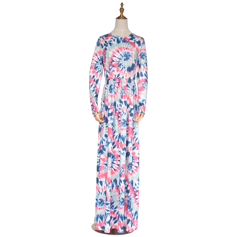 High quality plus size maxi tie dye ladies beach dress women casual women dress